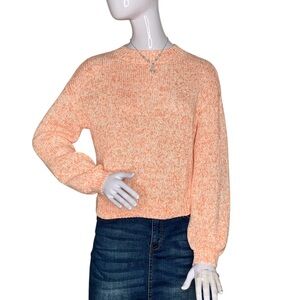 Abound Spring Daze Sweater Knit Marled Orange White Size S